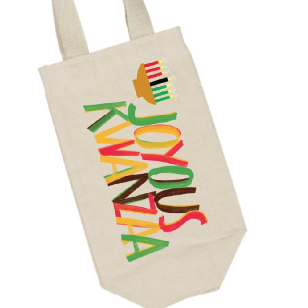 Joyous Kwanzaa Reusable Wine Bag